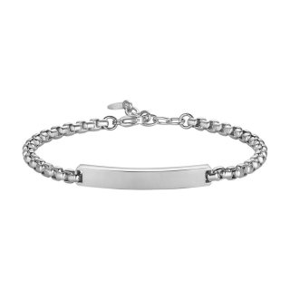 Luca Barra - Bracciale Uomo - Acciaio - Piastra Personalizzabile