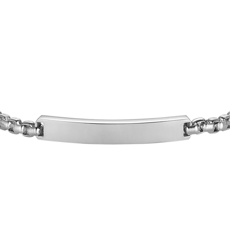 Luca Barra - Bracciale Uomo - Acciaio - Piastra Personalizzabile