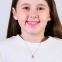 Luca Barra - Collana Bambina Cuore Lucchetto - Acciaio - 38+3 Cm