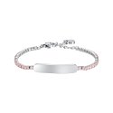 Luca Barra - Bracciale Tennis Bambina - Acciaio - Cristalli Rosa