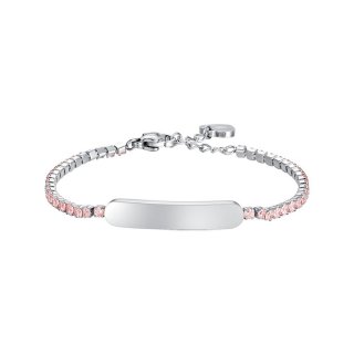 Luca Barra - Bracciale Tennis Bambina - Acciaio - Cristalli Rosa