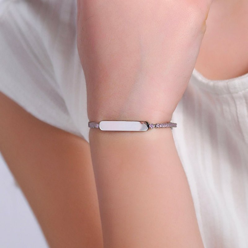 Luca Barra - Bracciale Tennis Bambina - Acciaio - Cristalli Rosa