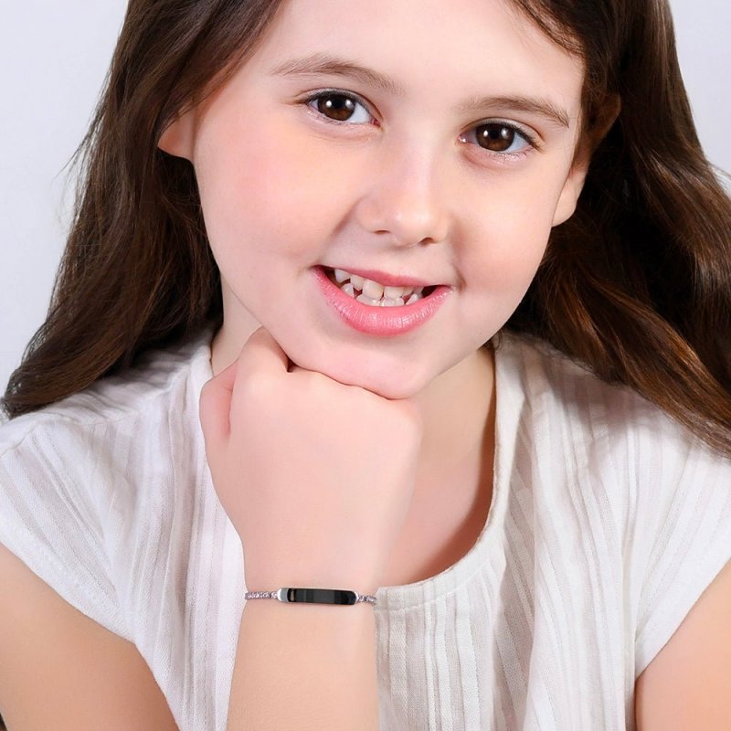 Luca Barra - Bracciale Tennis Bambina - Acciaio - Cristalli Rosa