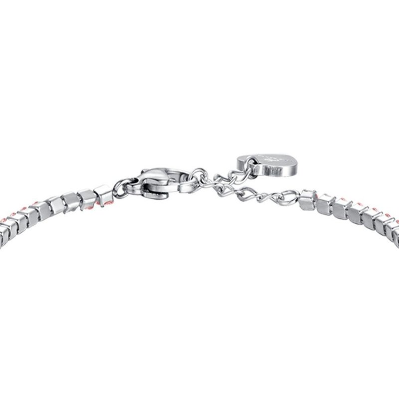 Luca Barra - Bracciale Tennis Bambina - Acciaio - Cristalli Rosa