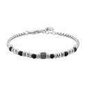 Luca Barra - Bracciale Uomo Acciaio - Agata Nera - Elementi