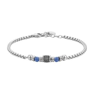Luca Barra - Bracciale Uomo Acciaio - Sodalite Blu - Eleganza Moderna