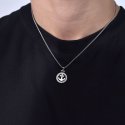 Luca Barra - Collana Uomo Acciaio - Ancora - Cristallo Nero