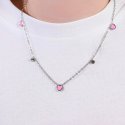 Luca Barra - Collana Bambina Cuore - Acciaio - Smalto Rosa