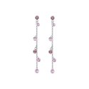 Luca Barra - Orecchini Donna - Acciaio - Cristalli Rosa