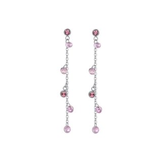 Luca Barra - Orecchini Donna - Acciaio - Cristalli Rosa