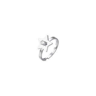 Luca Barra - Anello Donna Stella - Acciaio - Zircone Bianco