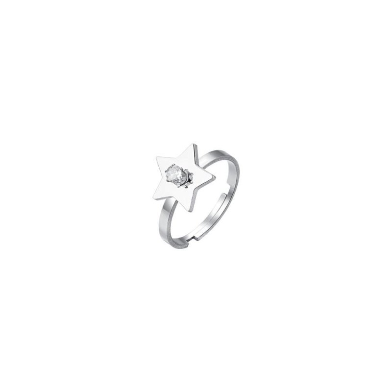 Luca Barra - Anello Donna Stella - Acciaio - Zircone Bianco
