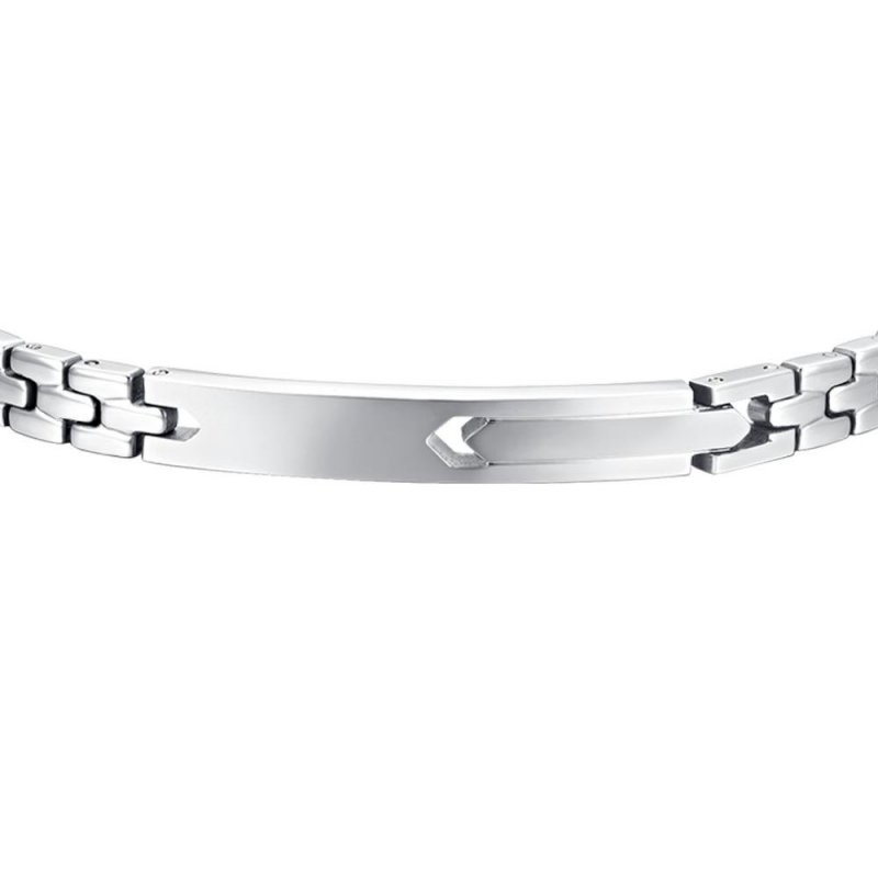 Luca Barra - Bracciale Uomo Acciaio - Piastra Elegante - 21,5 Cm