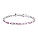 Luca Barra - Bracciale Tennis Donna - Acciaio - Zirconi Rosa