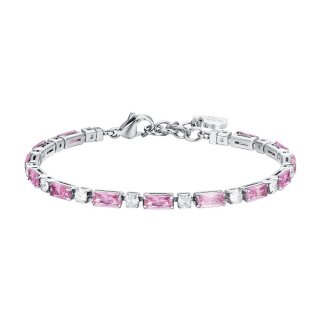 Luca Barra - Bracciale Tennis Donna - Acciaio - Zirconi Rosa