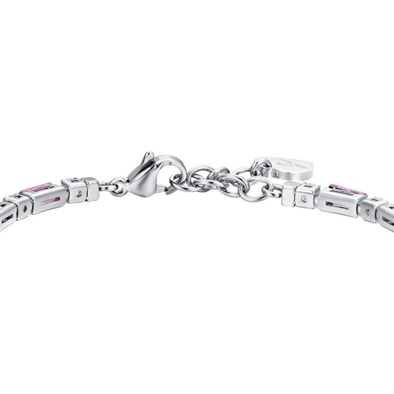 Luca Barra - Bracciale Tennis Donna - Acciaio - Zirconi Rosa