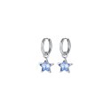 Luca Barra - Orecchini Donna Acciaio - Stelle - Punti Luce Azzurri