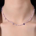 Luca Barra - Collana Donna Acciaio - Pietre Rosa - Cristalli Multicolor