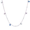 Luca Barra - Collana Donna Acciaio - Pietre Rosa - Cristalli Multicolor