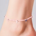 Luca Barra - Cavigliera Donna - Acciaio - Pietre Rosa - Cristalli