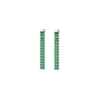 Luca Barra - Orecchini Donna Acciaio - Zirconi Verdi - 3,5 Cm