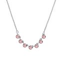 Luca Barra - Collana Donna - Acciaio - Cristalli Rosa