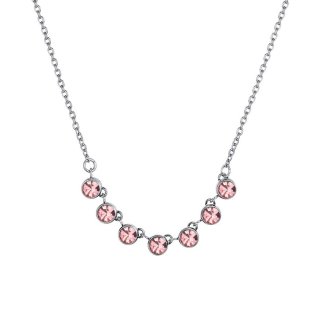Luca Barra - Collana Donna - Acciaio - Cristalli Rosa
