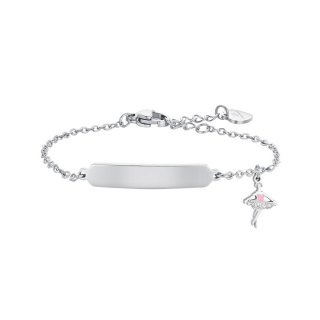 Luca Barra - Bracciale Bambina - Acciaio - Ballerina Smalto Rosa