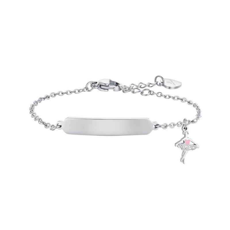 Luca Barra - Bracciale Bambina - Acciaio - Ballerina Smalto Rosa