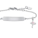 Luca Barra - Bracciale Bambina - Acciaio - Ballerina Smalto Rosa