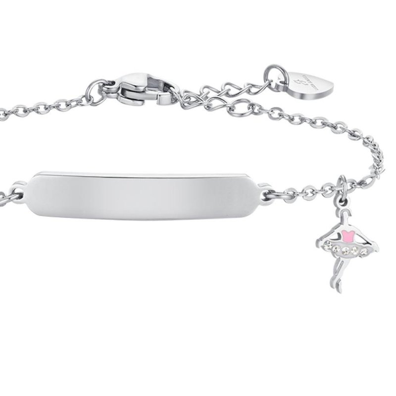 Luca Barra - Bracciale Bambina - Acciaio - Ballerina Smalto Rosa