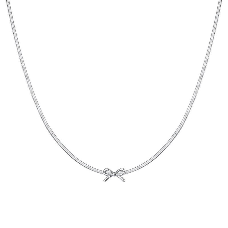 Luca Barra - Collana Donna Fiocco - Acciaio - Elegante
