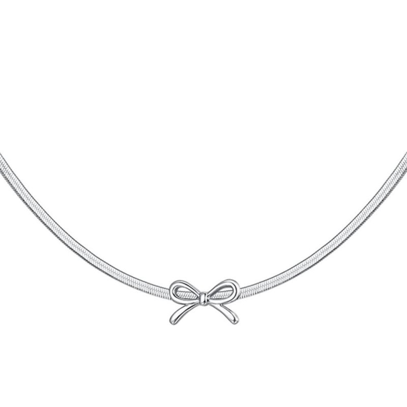 Luca Barra - Collana Donna Fiocco - Acciaio - Elegante