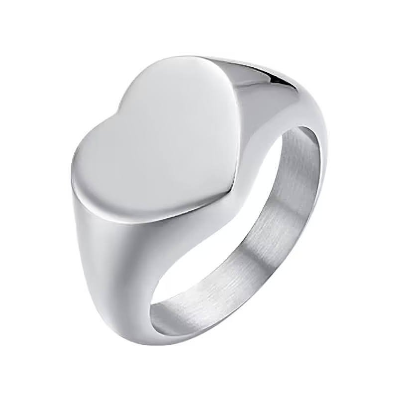 Luca Barra - Anello Sigillo Donna - Acciaio - Cuore