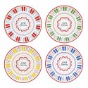 Easy Life - Set 4 Piatti Pizza Pasta & Pizza Lovers - Porcellana - Colorati