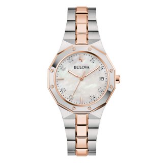 Bulova - Octagon Lady Diamonds - Donna - Acciaio Madreperla