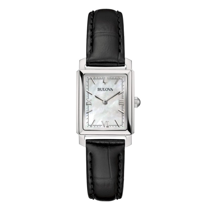 Bulova - Sutton Tank Donna - Pelle Nera - Quadrante Madreperla