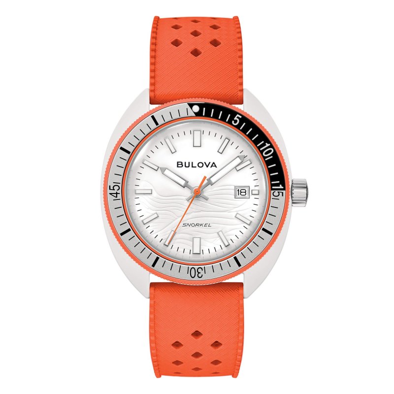 Bulova - Snorkel Orologio - Bianco - Arancione - Quarzo