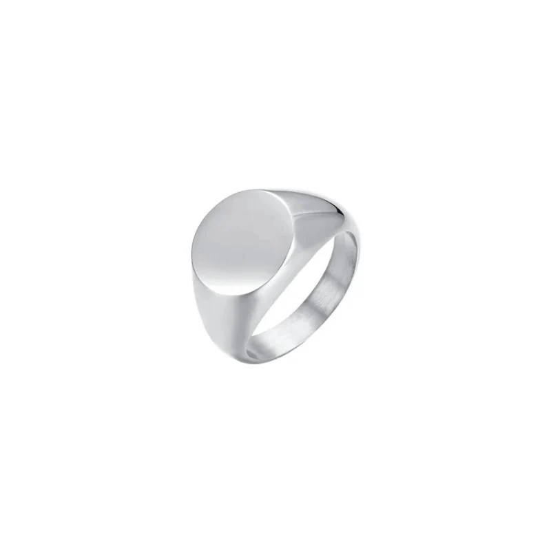 Luca Barra - Anello Sigillo Donna - Acciaio - Misura 8