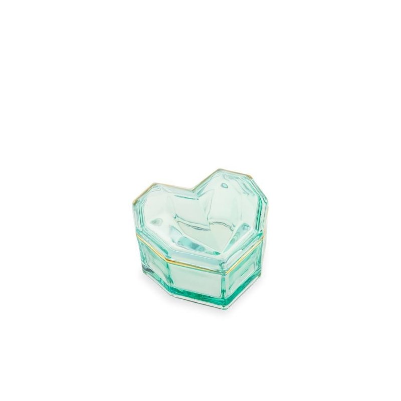 Emo' - Scatola Cuore Verde 8X5 Cm - Vetro - Collezione Tresors