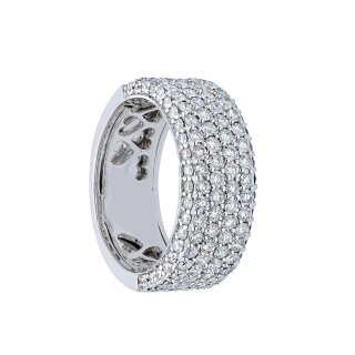 Songa Antonio - Anello Fascia - Oro Bianco - Diamanti