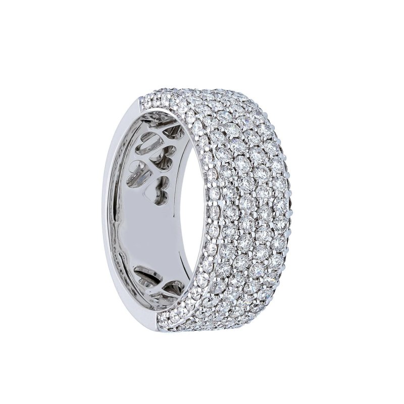 Songa Antonio - Anello Fascia - Oro Bianco - Diamanti