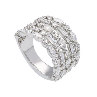 Songa Antonio - Anello Fascia - Oro Bianco - Diamanti
