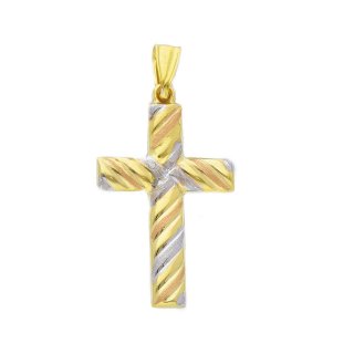 Songa Antonio - Croce Pendente - Oro Giallo - Oro Bianco