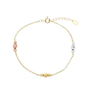 Songa Antonio - Bracciale Pallinato - Oro Tre Colori - 9 Carati