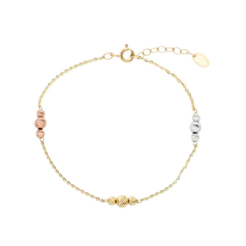 Songa Antonio - Bracciale Pallinato - Oro Tre Colori - 9 Carati