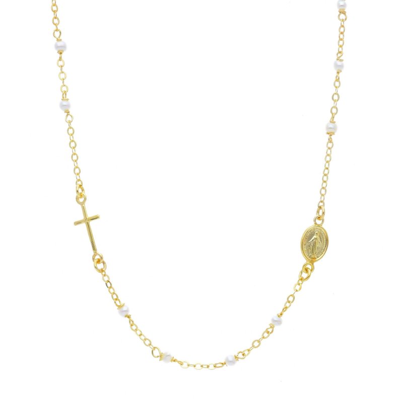 Songa Antonio - Rosario Collana - Oro Giallo - Perle Freshwater