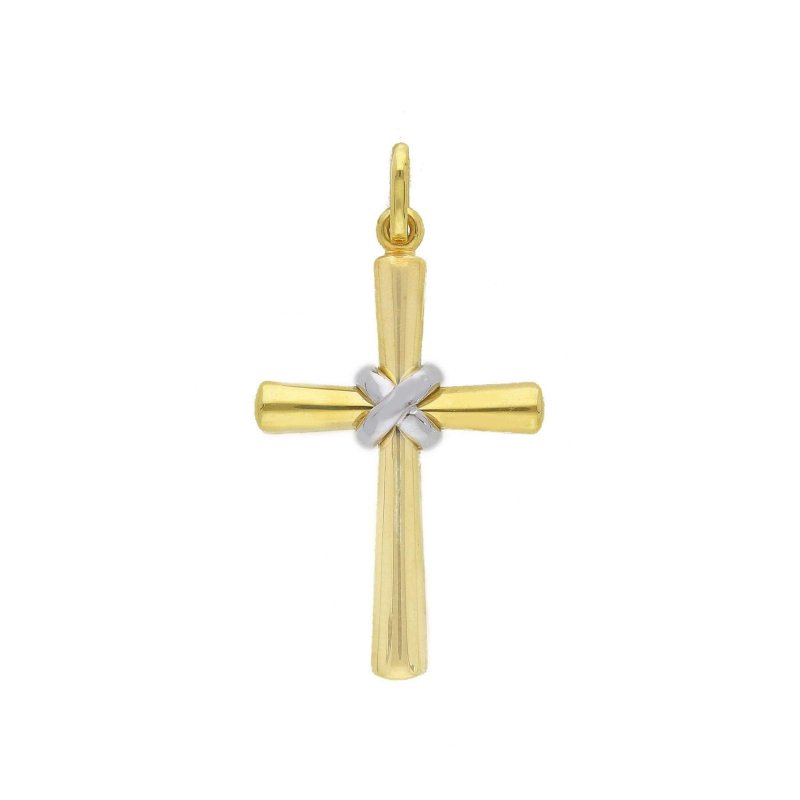 Songa Antonio - Croce Pendente - Oro Giallo - Oro Bianco