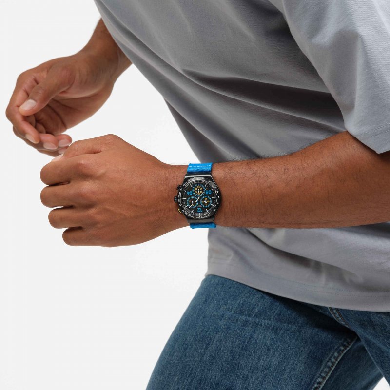 Swatch - Moments In Blue - Cronografo - Quadrante Nero