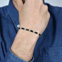 Luca Barra - Bracciale Uomo Acciaio - Pietre Nere E Bianche